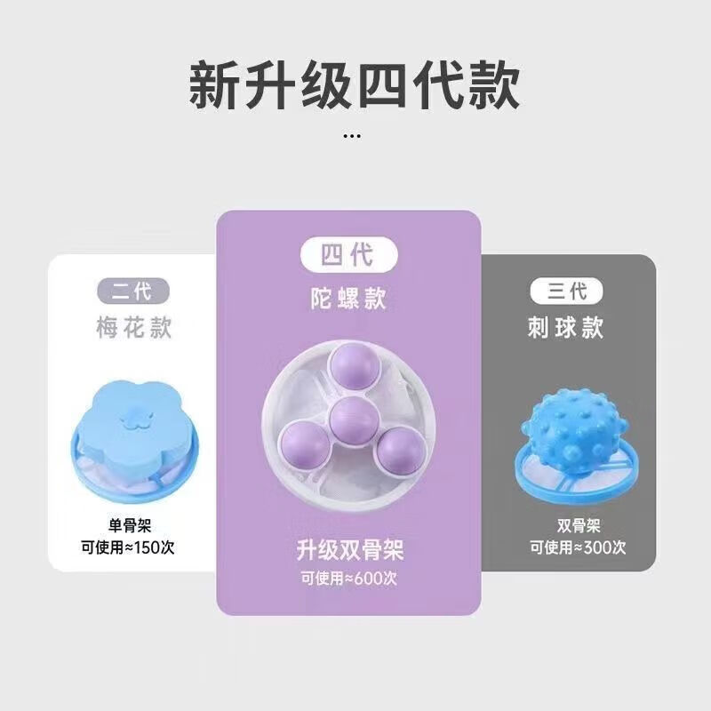 Washing machine float filter bag, hair removal, hair removal artifact, anti-tangle, decontamination, cleaning and protection laundry ball, three random colors