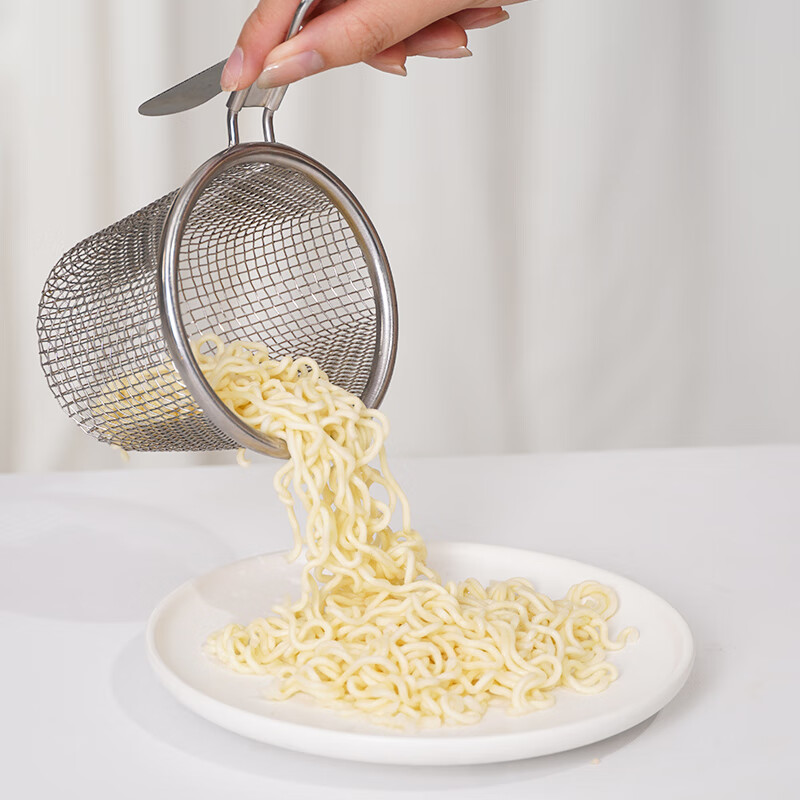 Anbuy 304 stainless steel hot pot colander kitchen household hanging side noodles spoon colander filter basket colander S1285