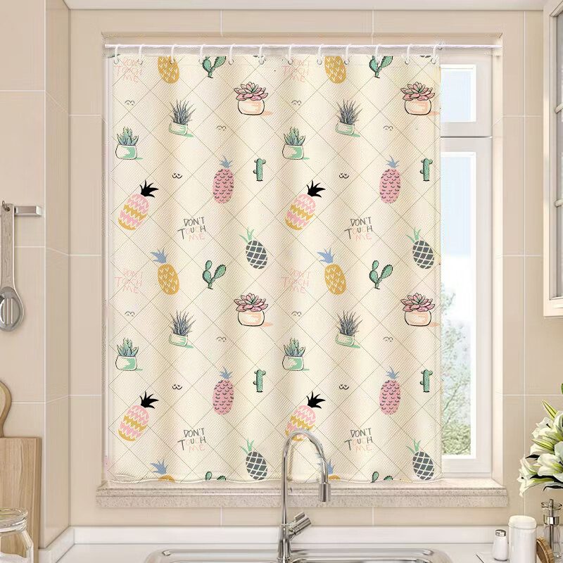 Vinoa simple curtain hanging ring installation semi-shading cartoon bay window small short window rental house hanging ring household small window forest deer free large ring buckle + tie rope 1 meter * 1.5 meters 1 piece width * height