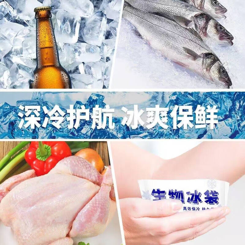 Liuyang ice bag fresh-keeping express special biological ice bag without water filling reusable frozen refrigerated seafood fruit aviation 100g 10 pieces reusable type