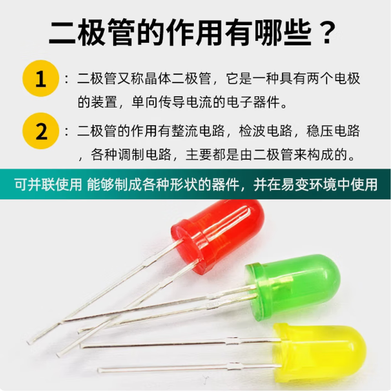 Qidi 3MM 5MM light-emitting diode LED lamp bead component 3MM 5 colors, 20 pcs each, 100 pcs in total