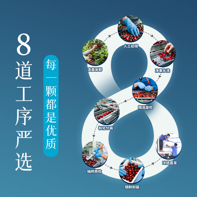 Longqiancai imported large cherries from Chile, 4J grade 5kg, optional, next-day delivery to multiple places, fresh fruit gift box, 2kg gift box, 4J grade King Fruit, fruit diameter 32-34mm