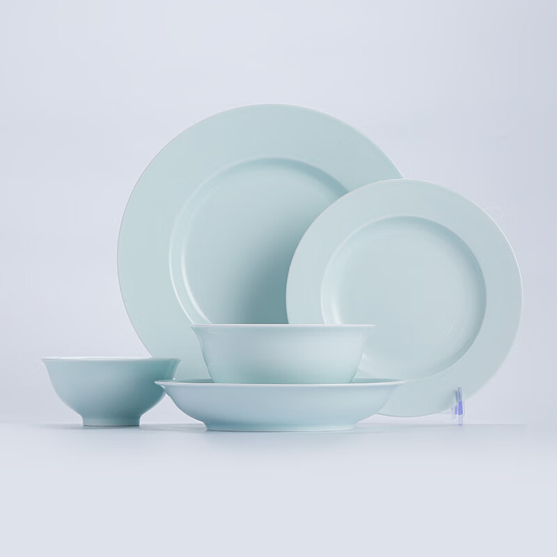 Tao Xichuan CERAMIC ART AVENUE Jingdezhen high temperature white porcelain lead-free tableware set simple shadow blue Chinese color household eating bowls and plates for housewarming Chaowu 6-person food classic version 36 pieces | gift box