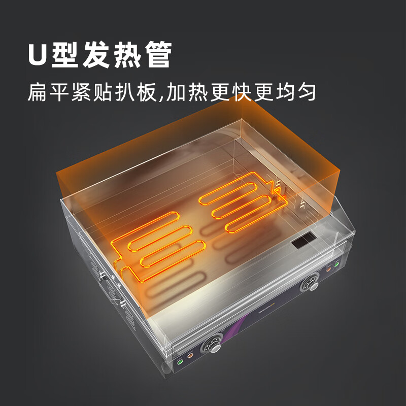 GIVEGOOD British fully automatic steak frying electromechanical griddle commercial alloy steel frying steak burgers iron plate squid fried rice grilled cold noodles flying cake hand cake machine EG-900D (chrome plated non-black anti-stick thickness 16mm)