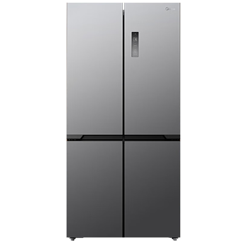 Midea 60 cm ultra-thin zero-distance embedded cross-door four-door air-cooled frost-free first-level energy efficiency dual-frequency bottom cooling energy-saving smart home refrigerator 508 liter dual system BCD-508WUSPZM (E) gray