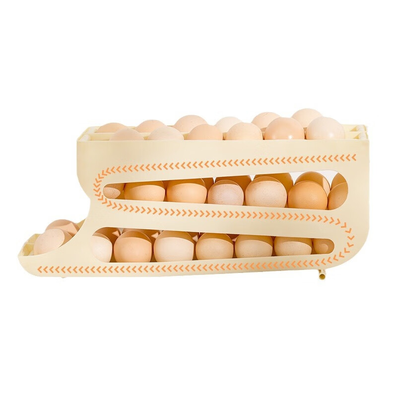Xincong rolling egg storage box kitchen multi-layer oblique automatic egg rolling device refrigerator side door egg tray special crisper box transparent color 1 pack can hold about 60 eggs