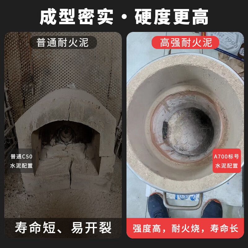 Minggu refractory mud emergency refractory cement stove refractory mud refractory soil high temperature resistant material boiler brick high temperature material 10 catties/bag CW036859