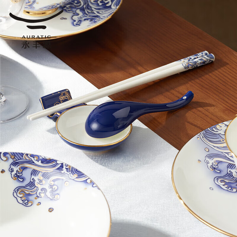 Yongfengyuan(auratic) Pearl of the Sea 30 pieces/31 pieces Chinese tableware ceramic set household gift box housewarming 30 pieces tableware set 30 pieces