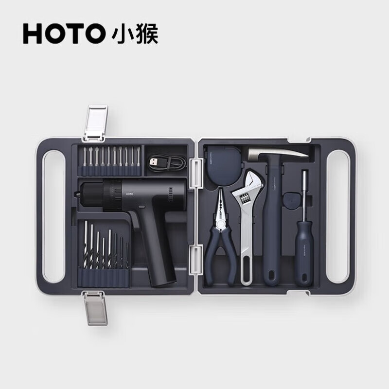 Kezitu HOTO Little Monkey Hand Electric Drill Household Set + Hand Tool Repair Car Box Electric Drill Tool Box _-