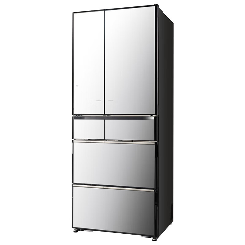 Hitachi multi-door refrigerator R-WX650KC 615L electric drawer automatic ice making vacuum preservation ice cold set crystal mirror color