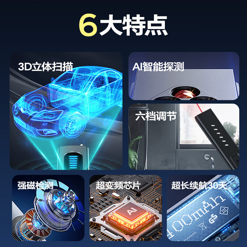 Montover GPS detector hotel camera signal detector anti-peeping, anti-eavesdropping, anti-eavesdropping, anti-peeping detector WT18 detector 2025 new AI smart