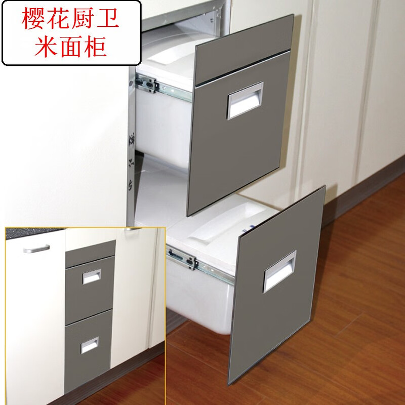 Ba Gang cabinet rice bucket rice noodle dual-purpose rice storage box with door pull-out rice noodle bucket 300 600 mirror