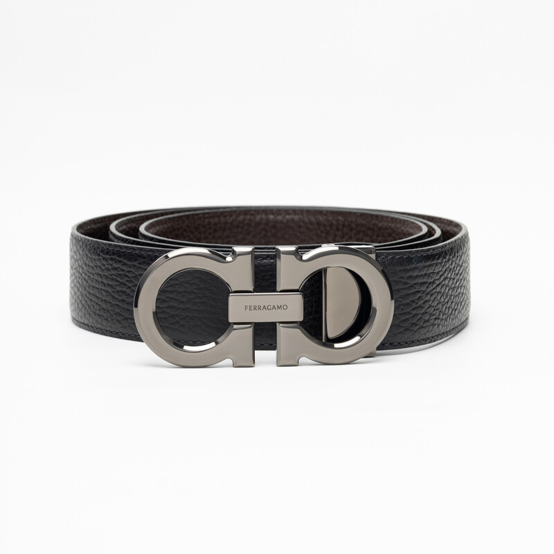 Ferragamo men's belt belt business formal wear 3.5CM wide free-cut double-sided gift for boyfriend Luxury goods 679710 689134