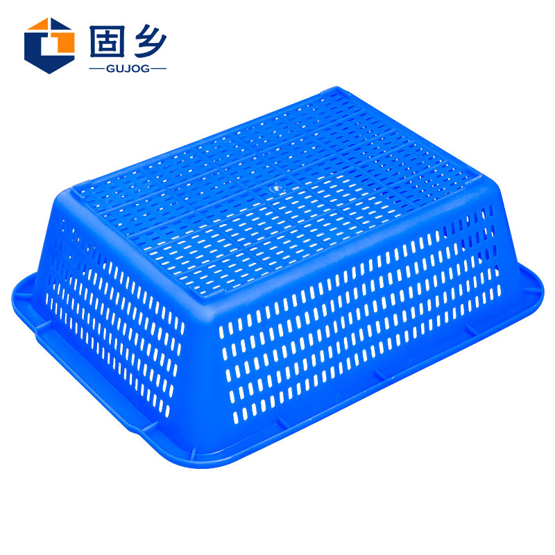 Guxiang thickened vegetable washing basket hollow plastic basket storage basket hot pot delivery turnover box side dish frame basket basket rectangular vegetable box large kitchen vegetable washing drain basket storage basket blue No. 4 basket 360*273*106mm