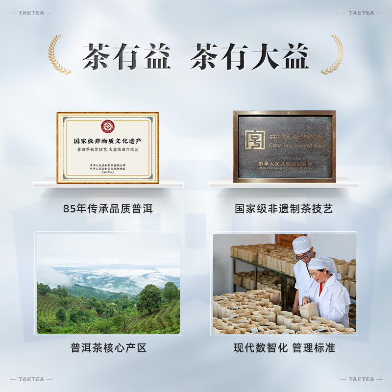 Dayi TAETEA Tea Pu'er Tea Ripe Tea Yuhua Nong Cake Tea 357g/cake Self-drinking ration tea China's time-honored brand