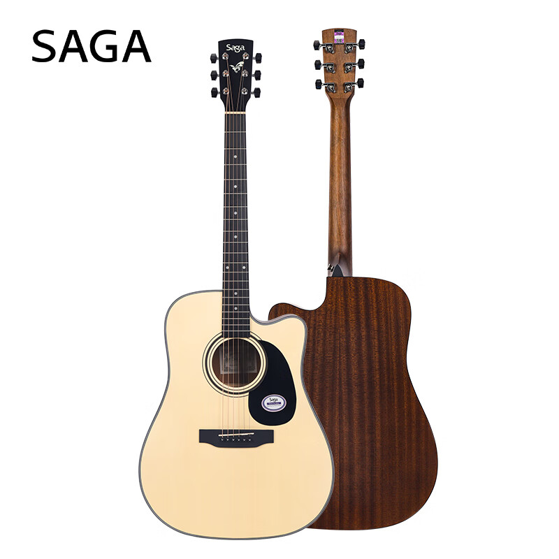 SAGA guitar spruce SF600C solid wood color entry-level folk 41-inch guitar recommended for beginners with gift package teaching