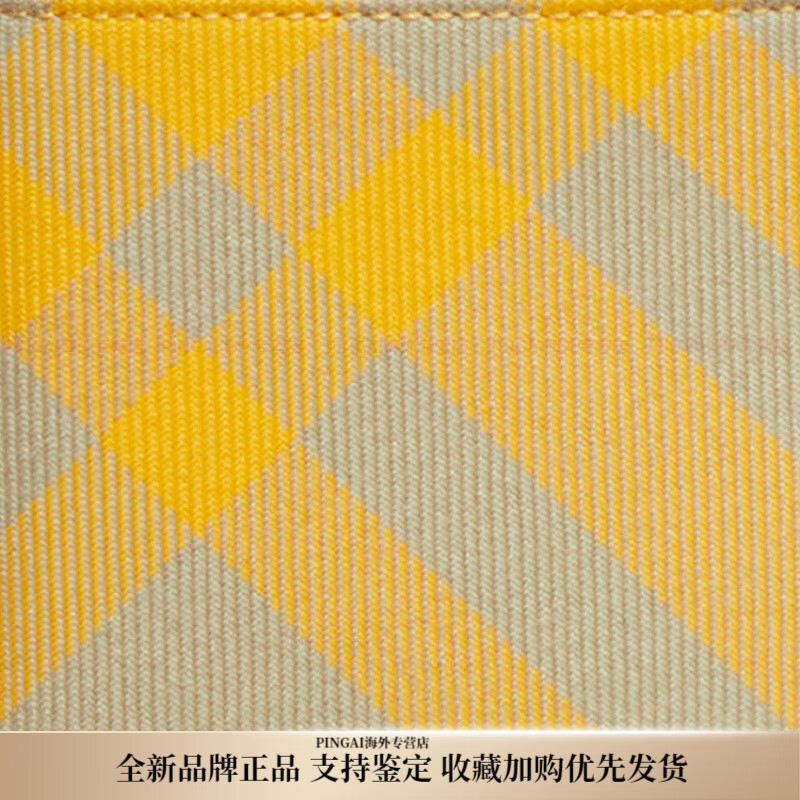 Burberry (BURBERRY) plaid pattern polyester (polyester fiber) coin purse women's yellow New Year gift basic outfit (bag + dust bag)