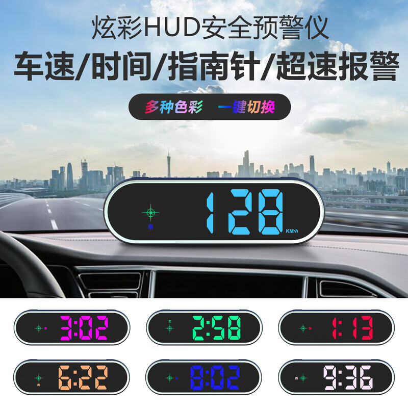 2025 new electronic dog driving safety warning instrument radar speed measurement GPS car HUD head-up display luxury colorful dual-screen version GPS + Beidou dual-mode 2025 new design