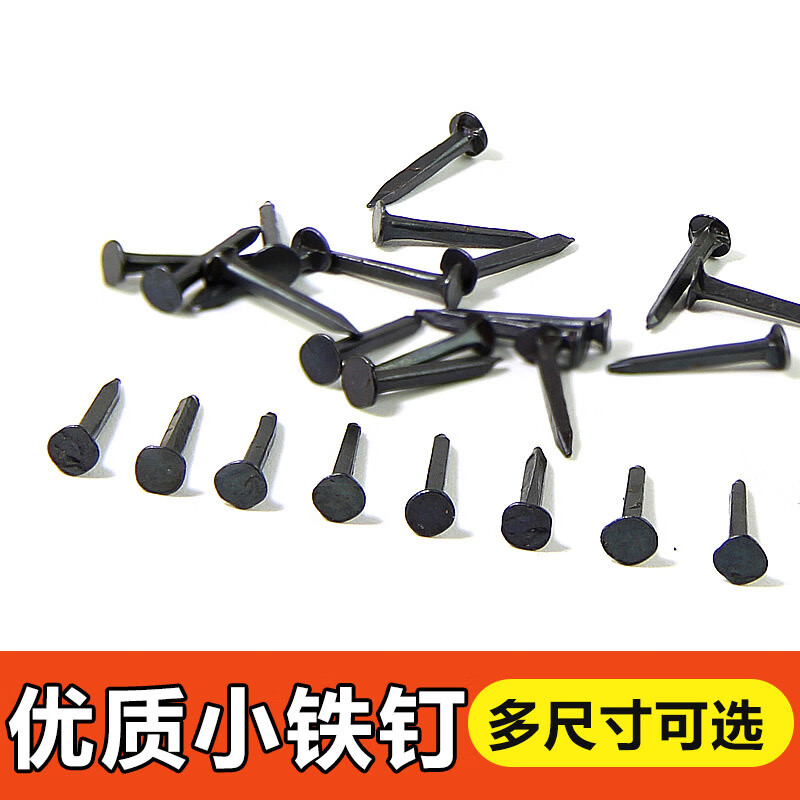 An Junsheng nail shoe repair nail carpentry small iron nail household small nail thin glass nail mirror nail buckle black nail 19 mm (100 pieces)
