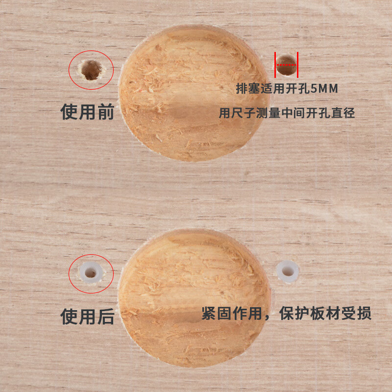 Ye Yu cabinet accessories hardware hinge screws embedded parts M4*8 plastic nut connector rubber nylon expansion plug 4*8 toothless 10 pieces (not equipped with screws)