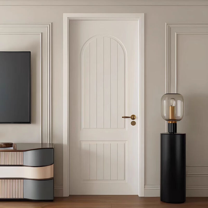 Solid wood door, painted door, French American door, bedroom door, cream style white composite room door, kitchen and bathroom door customization, solid wood composite painted door 1