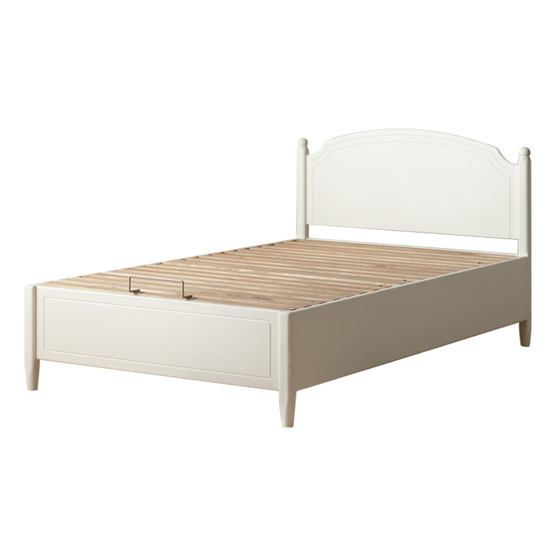 Genji Muyu Children's Furniture Children's Box Bed Solid Wood White American Single Bed Teenagers Small Apartment Bedroom Boys and Girls Storage Bed Children's Side Opening Box Bed + Mattress (8cm thick J50 hard H2) 1500mm*2000mm