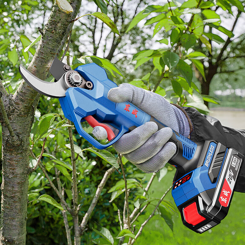 Dongcheng electric scissors fruit tree pruning shears rechargeable flower shears gardening thick branch shears electric shears lithium battery 35 pruning machine 35 upgraded brushless 4.0 dual battery standard