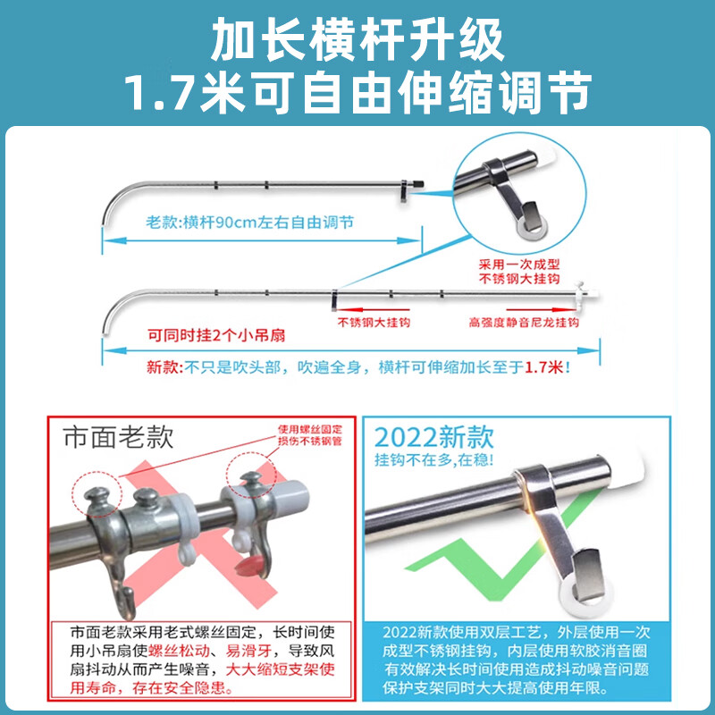 Breeze Small Ceiling Fan Floor Bracket Bed Silent Fixed Bedside Mosquito Net Fan Support Rod Hanging Floor Bracket Ordinary Iron Pipe Material - Non-Stainless Steel - Thinner Than Stainless Steel - No