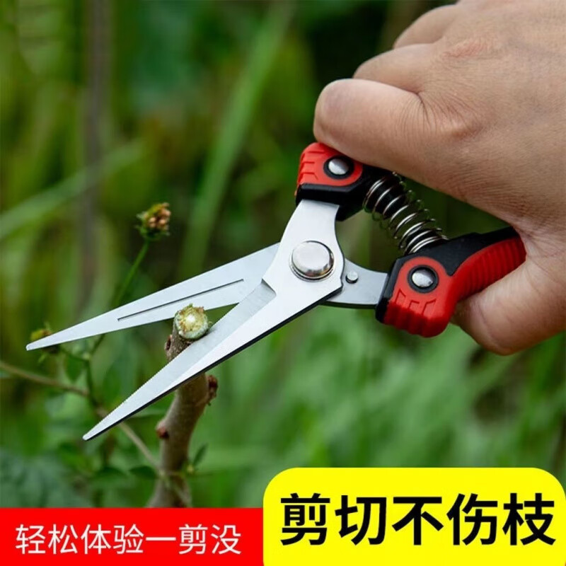 Vinoa powerful and labor-saving fruit-picking scissors, stainless steel serrated gardening pruners, tree, vegetable and fruit gardening tools (serrated version) powerful fruit-picking scissors (random color) 1 set