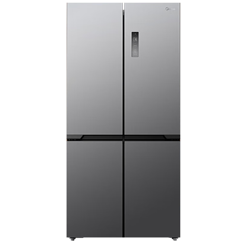 Midea 60 cm ultra-thin zero-distance embedded cross-door four-door air-cooled frost-free first-level energy efficiency dual-frequency bottom cooling energy-saving smart home refrigerator 508 liter dual system BCD-508WUSPZM (E) gray