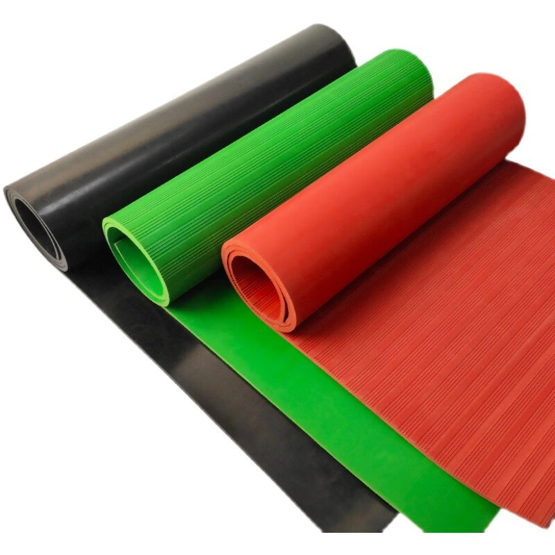 Distribution room insulating rubber mat 10KV black wear-resistant rubber sheet high voltage insulating rubber floor mat anti-slip rubber sheet mat 3mm red/green width 1m*length 1m