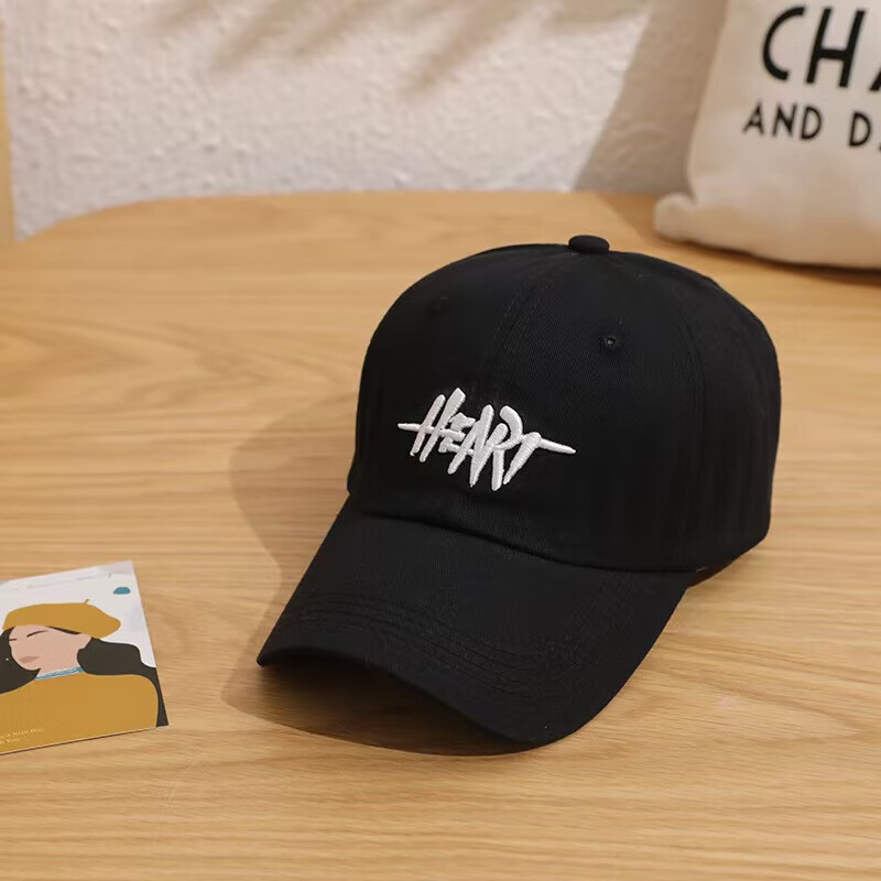 Korean version of baseball cap for men and women, 2025 spring and summer new model, large head circumference, small wide brim peaked cap, English standard baseball cap, coffee, one size fits all