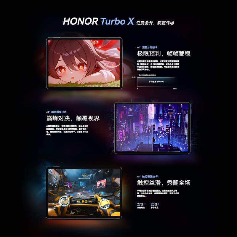 99% new Honor Tablet GT National subsidy 11.5-inch tablet 2.8K eye-protecting gaming screen High cost performance 12GB+512GB Phantom Gray Honor GT series