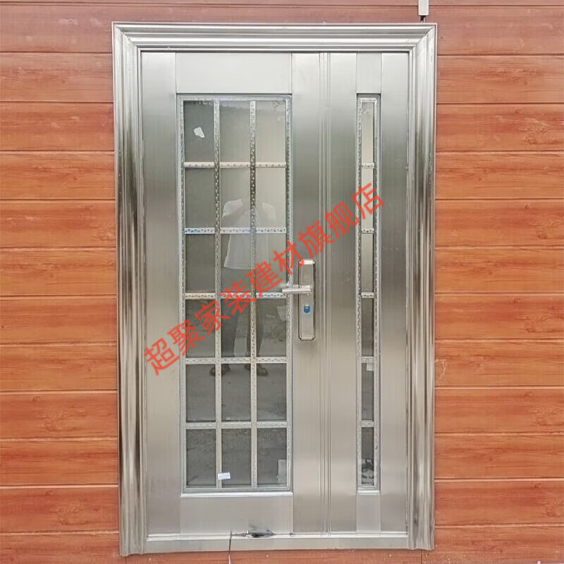 Meikejie 304 stainless steel single-door and mother-door home custom-made thickened double-door balcony top floor stainless steel anti-theft door thickened glossy rose gold customized (price per square meter)