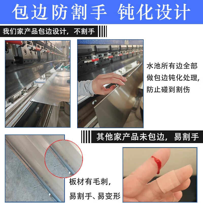 Ye Yu household stainless steel sink single double three slots with bracket kitchen sink wash basin wash basin sink commercial edge wrapped anti-cut hand single slot 50*50 07 thick no legs no