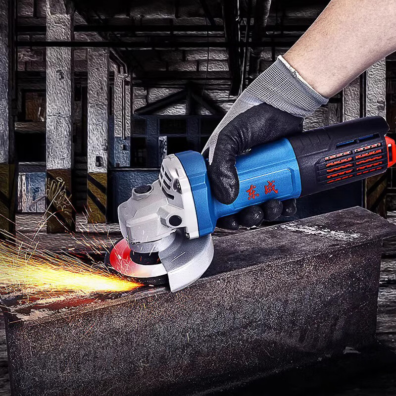 Dongcheng angle grinder high power 1100W angle grinder multifunctional cutting machine household small hand grinding wheel grinding and polishing machine FF17-100 1100W standard configuration - rear switch