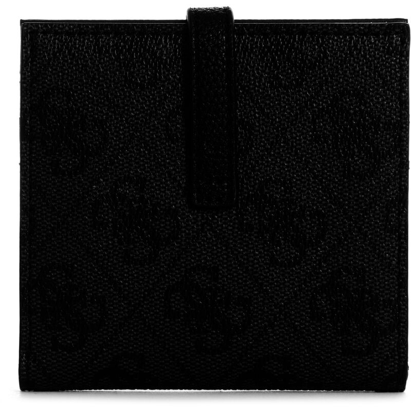 GUESS Women's PU leather geometric compact card holder 6 card slot design GUESS series wallet Coal logo One Size
