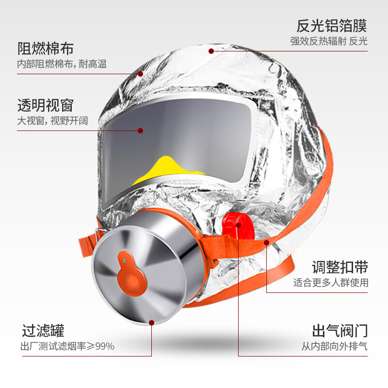 Huan'an children's gas mask fire mask fire escape smoke mask filter fire self-rescue respirator