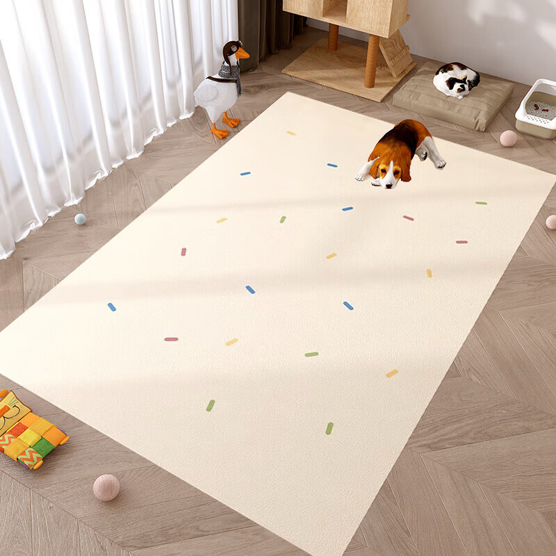 First idea of pet carpet waterproof and urine-proof PVC dog non-slip floor mat kennel mat puppy and cat carpet colorful dots 60x120cm