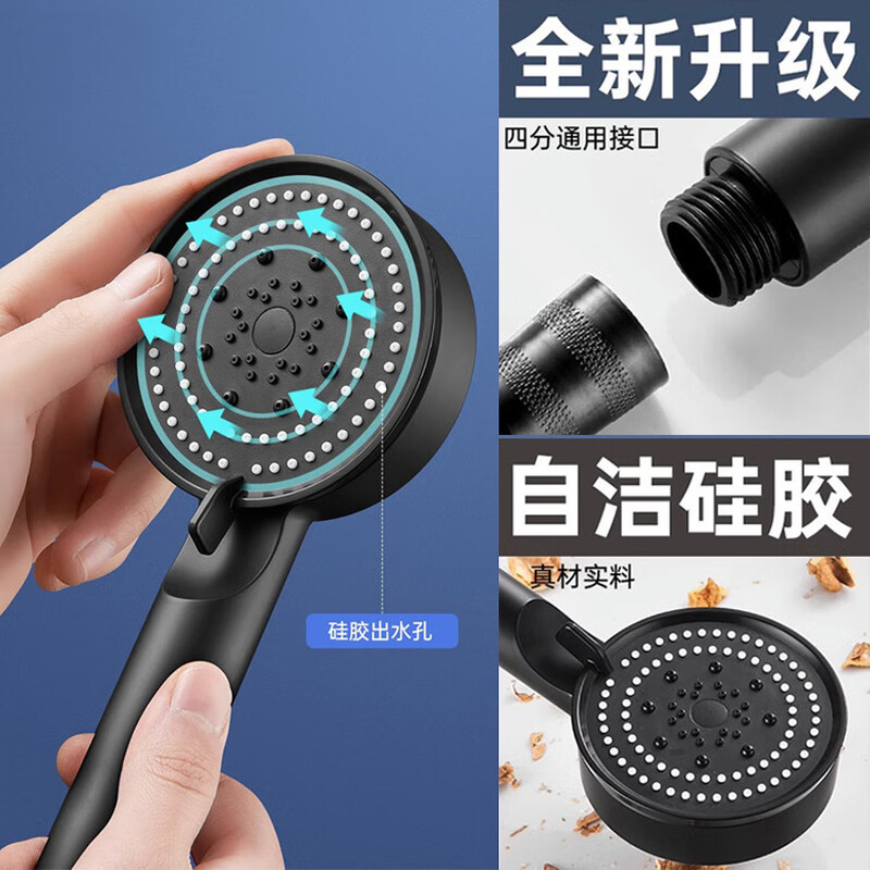 OthersTurbo shower head super pressure large water output bathroom shower head shower shower head elegant blue hair dryer shower head