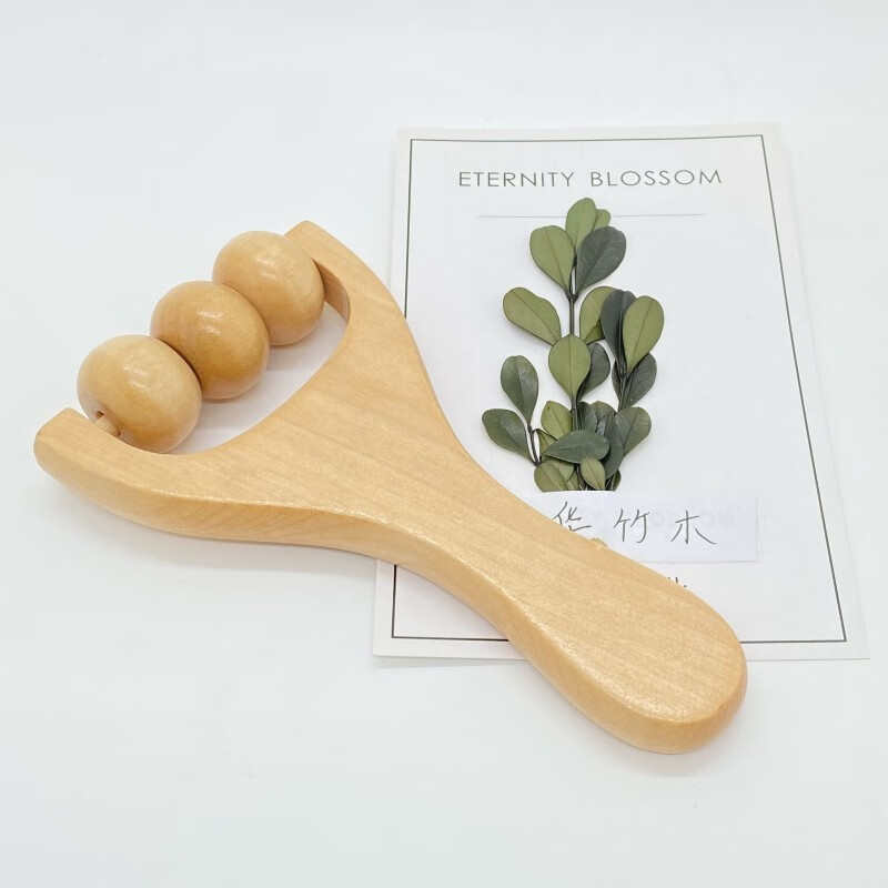 Tiannan Brothers (TNBROTHERS) wooden massager foot massage hand push roller massage slingshot handle head shoulder neck waist massage health care double gear hand massage
