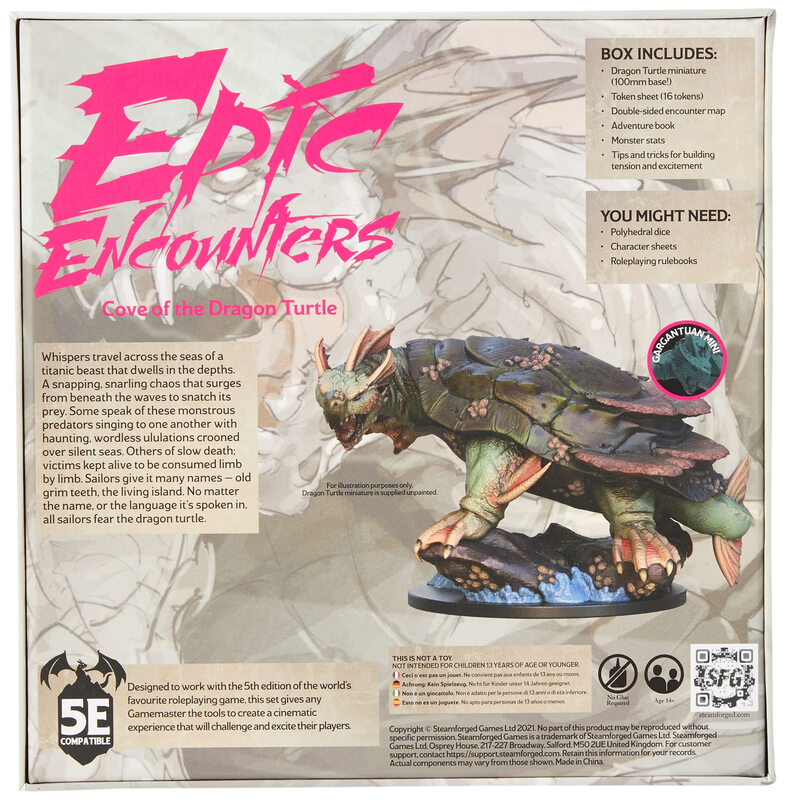 Steamforged Games Dragon Turtle Boss Battle Board Game Double-sided Game Map 5E Compatible Role Playing