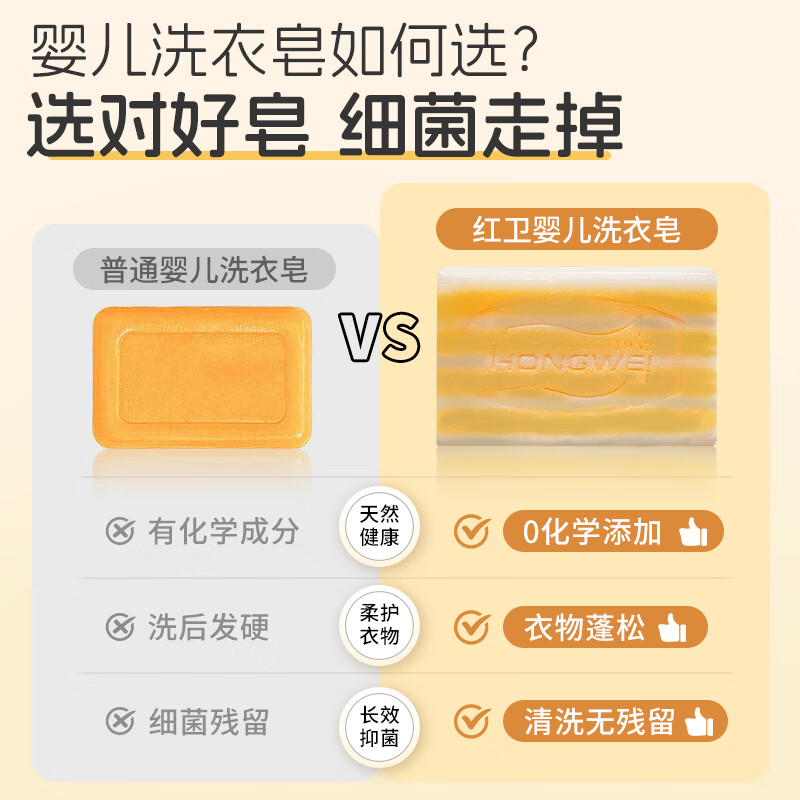 Hongwei infant laundry soap newborn 200g baby special care two-in-one children's diaper soap non-irritating