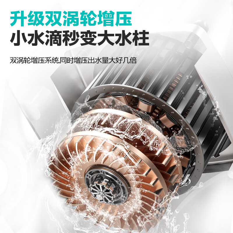 Four Seasons Muge fully automatic frequency conversion booster pump household water heater solar pressure pump tap water pipeline pump shower booster 35L/min permanent magnet frequency conversion 3-speed energy-saving large flow