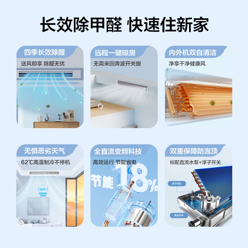 Haier central air conditioning 2 HP duct machine one-to-one Yunshu pilot version home formaldehyde removal bedroom pure copper tube KFRd-50NW/78EL81PU1 national subsidy Beijing distribution