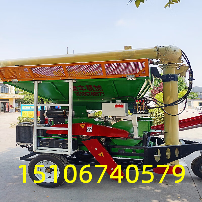 Wen Yijia forklift feeding corn threshing machine large fully automatic threshing machine with high output and high efficiency self-propelled threshing wine red
