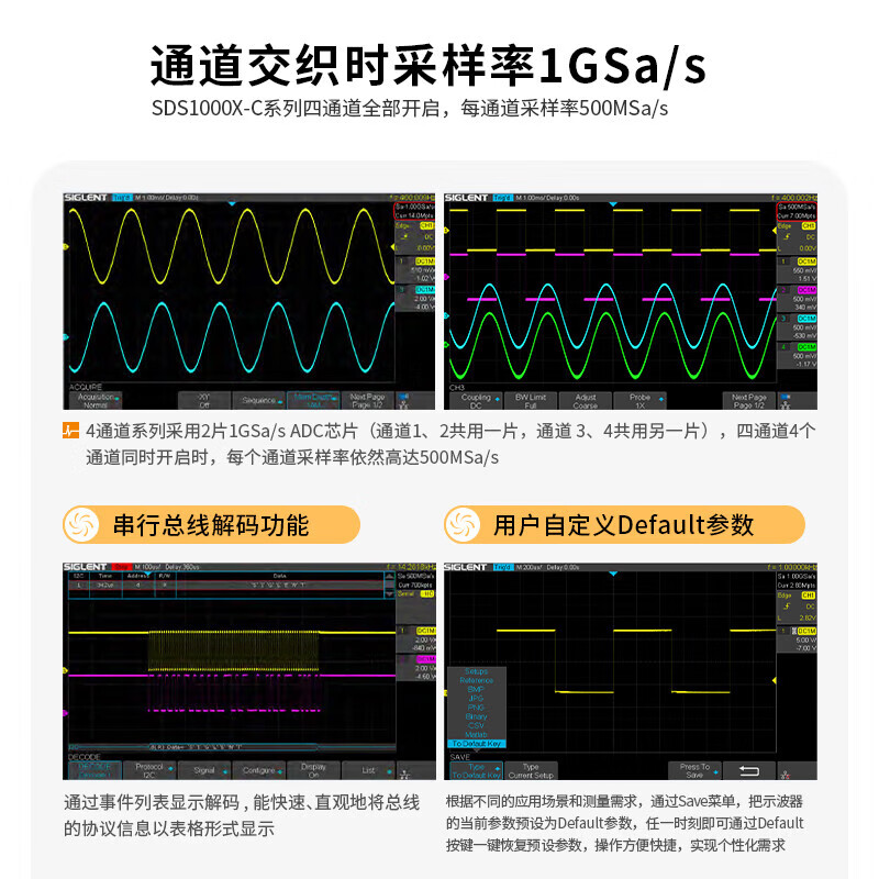 SIGLENT digital oscilloscope digital widescreen SDS1102X-C 100MHz bandwidth 2 channels 1G sampling SDS1202X-C (200MHz 2 channels)