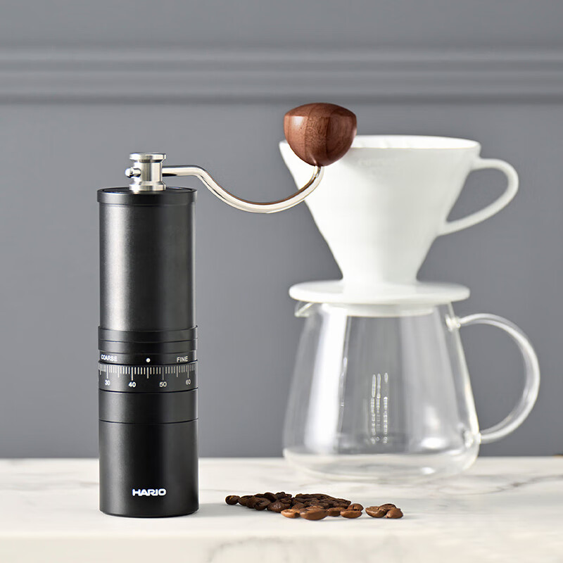 HARIO new stainless steel core hand grinder coffee bean grinder precision adjustment household portable outdoor stainless steel core grinder capacity 24g