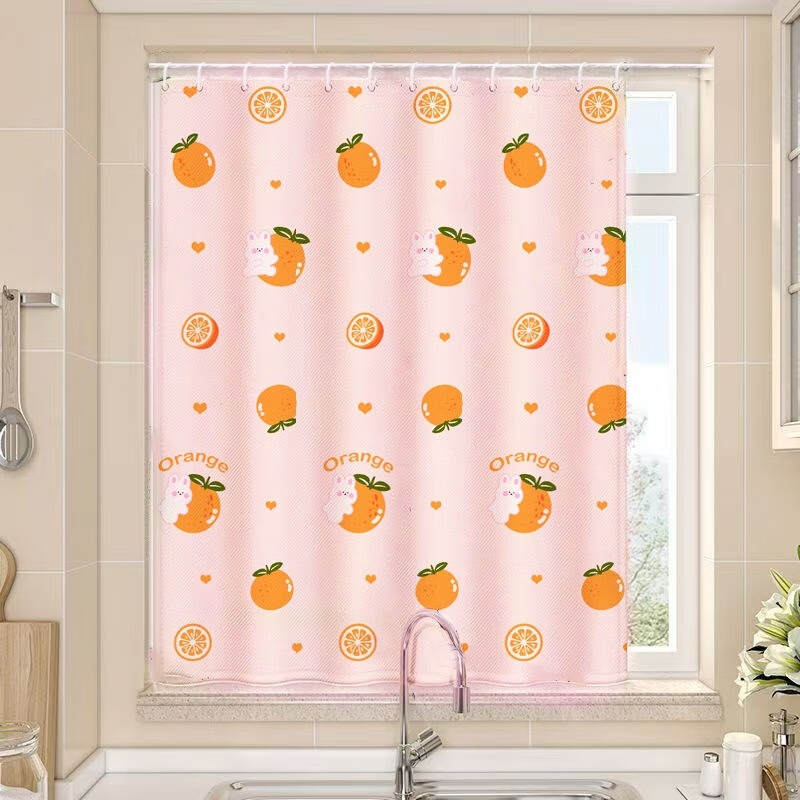 Vinoa simple curtain hanging ring installation semi-shading cartoon bay window small short window rental house hanging ring household small window forest deer free large ring buckle + tie rope 1 meter * 1.5 meters 1 piece width * height