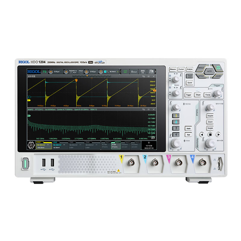 RIGOL Puyuan Precision DHO1204 digital oscilloscope 200Mhz 4 channels 2G sampling rate 12bit high resolution